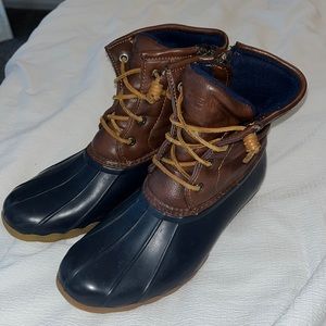 blue sperry boots